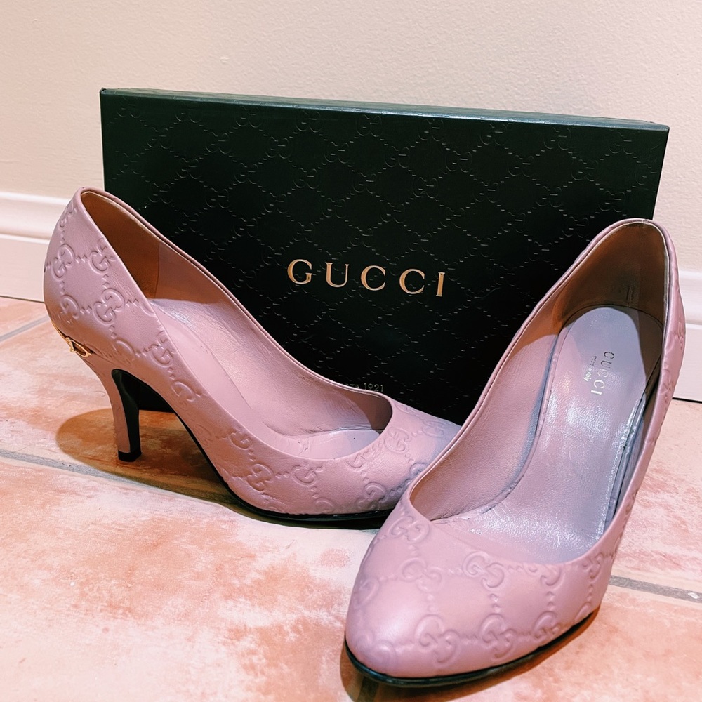 Gucci “Guccisima” Leather Pink Heels